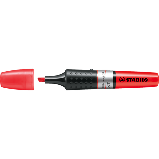Szövegkiemelő 2-5mm, hengeres test Stabilo Luminator piros kép