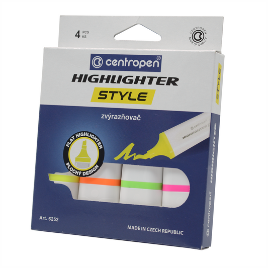 Szövegkiemelő 1-4,6mm, vágott hegyű, Centropen 6252 neon, 4 klf. szín kép