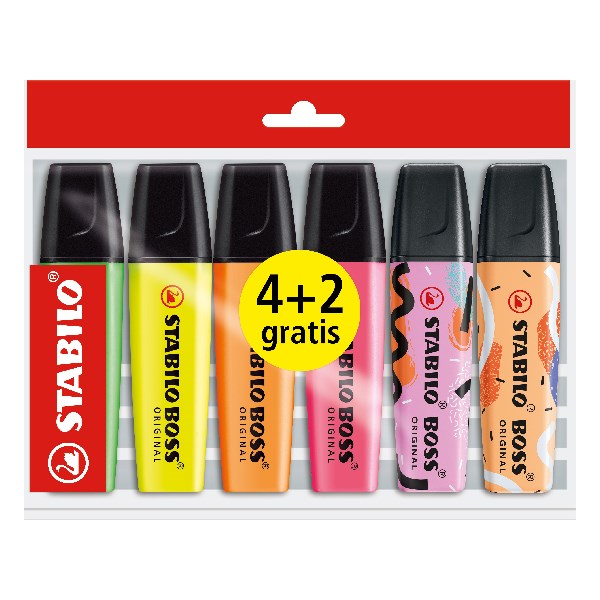 Szövegkiemelő STABILO Boss  4+2 darabos