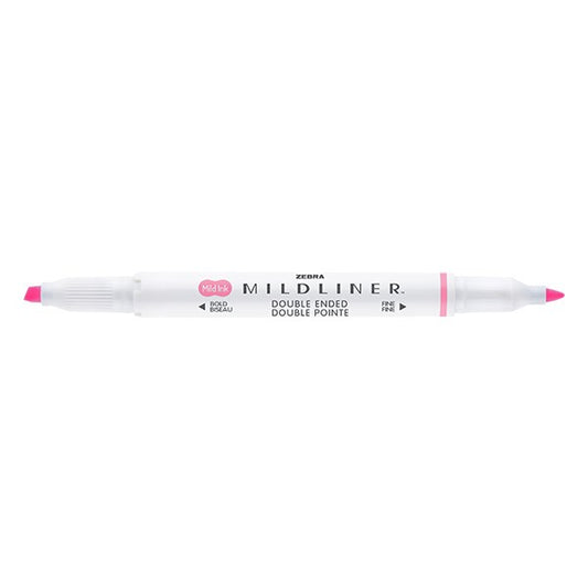 Szövegkiemelő kétvégű ZEBRA Mildliner fluorescent 1,4-4,0 mm rózsaszín