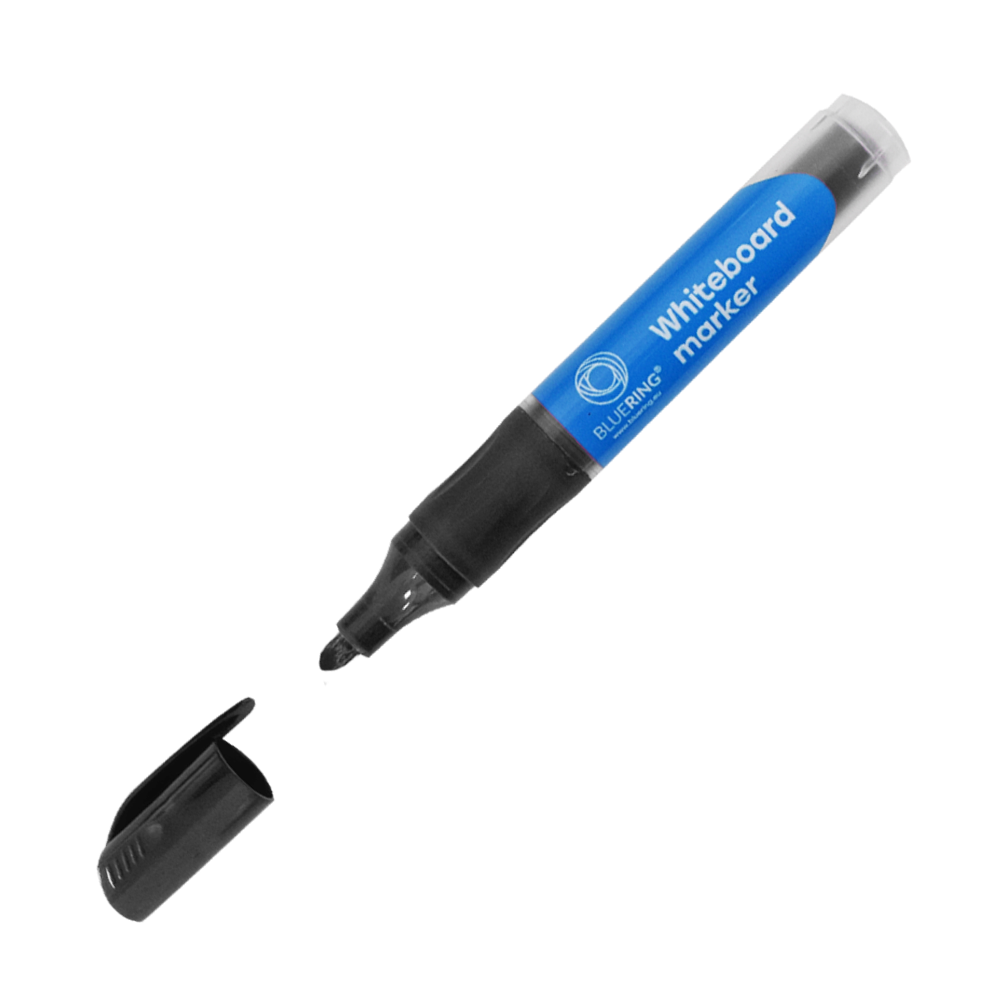 Táblamarker 3mm, kerek, cserélhető betétes, Bluering fekete kép