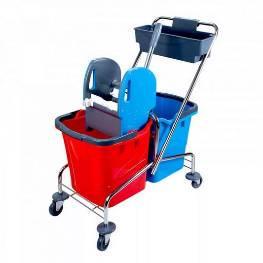 Takarítókocsi króm vázas 2 x 25 liter CK753-T kép