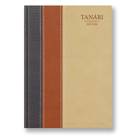 Tanári zsebkönyv TOPTIMER papírborító A/5 heti 145x205 mm Barna 2025-2026