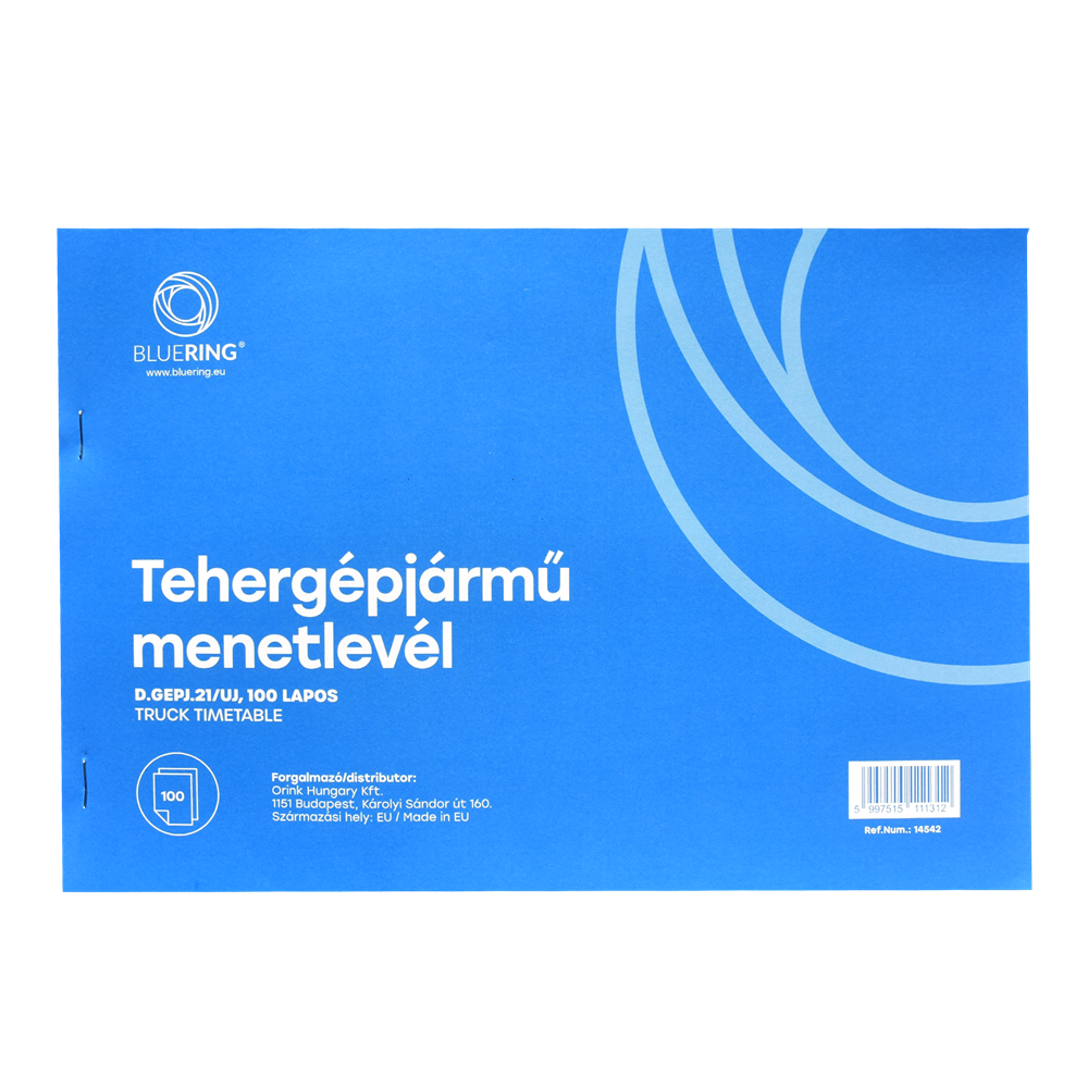 Tehergépjármű menetlevél A4, 100 lapos D.GEPJ.21/UJ Bluering® kép
