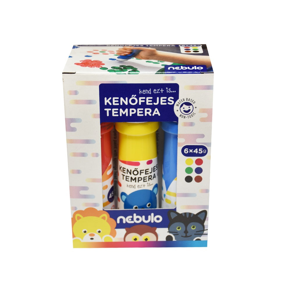 Tempera készlet, kenőfejes, 45 ml, Nebulo 6 klf. szín kép