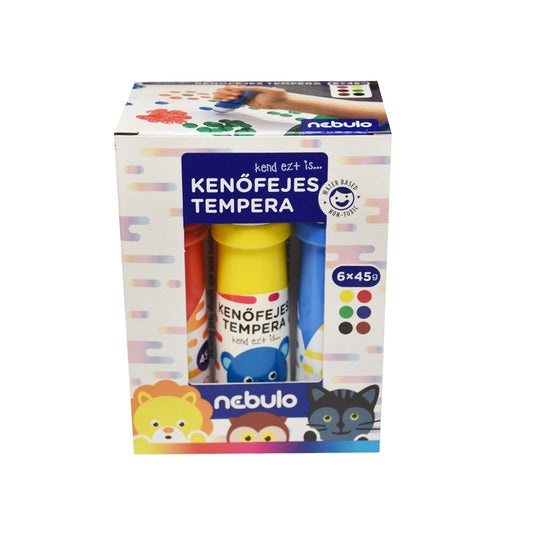 Tempera készlet, kenőfejes, 45 ml, Nebulo 6 klf. szín kép