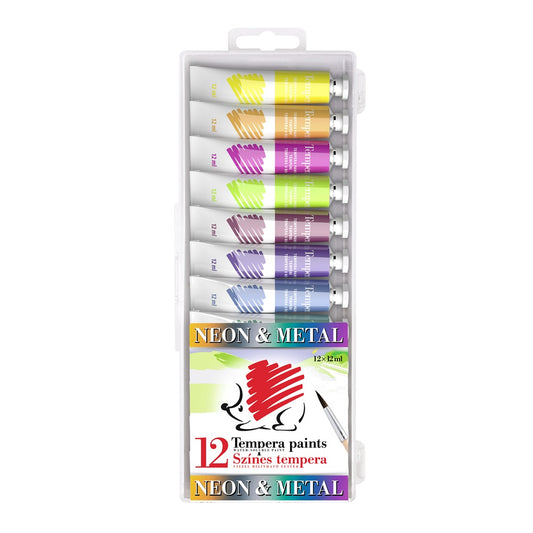 Tempera színes 12x12ml, Süni Ico 12 neon színek kép