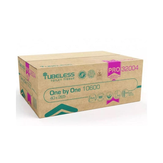 Toalettpapír 2 rétegű V hajtogatású 265 lap/csomag 40 csomag/karton Tubeless hófehér kép
