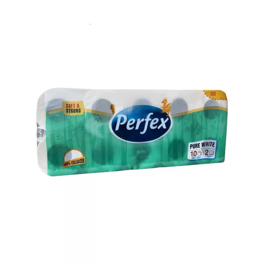 Toalettpapír 2 rétegű kistekercses 100% cellulóz 108 lap/tekercs 10 tekercs/csomag Boni Perfex kép
