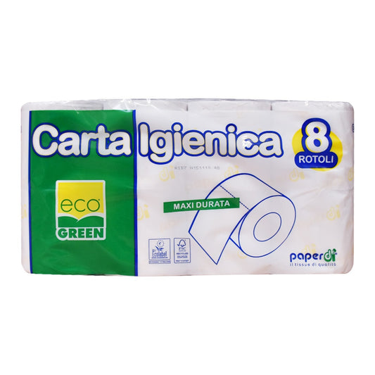 Toalettpapír 2 rétegű kistekercses 200 lap/tekercs 8 tekercs/csomag Paperblu Maxi Durata_Paperdi kép