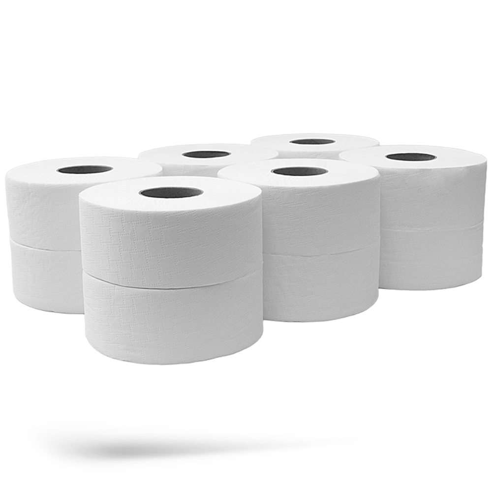 Toalettpapír 2 rétegű közületi átmérő: 19 cm 100 % cellulóz 100 m/tekercs 12 tekercs/csomag_Bluering®_hófehér kép