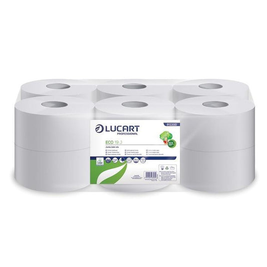 Toalettpapír 2 rétegű közületi átmérő: 19 cm 12 tekercs/karton 19 J EcoLucart_812200 fehér kép