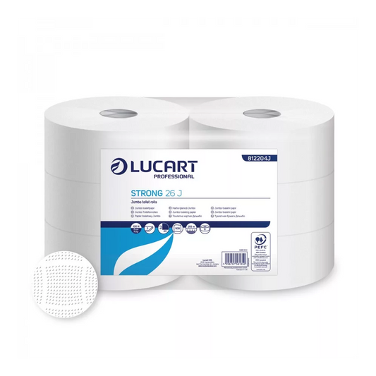 Toalettpapír 2 rétegű közületi átmérő: 26 cm 6 tekercs/csomag Strong 26 J Lucart _812204J hófehér kép