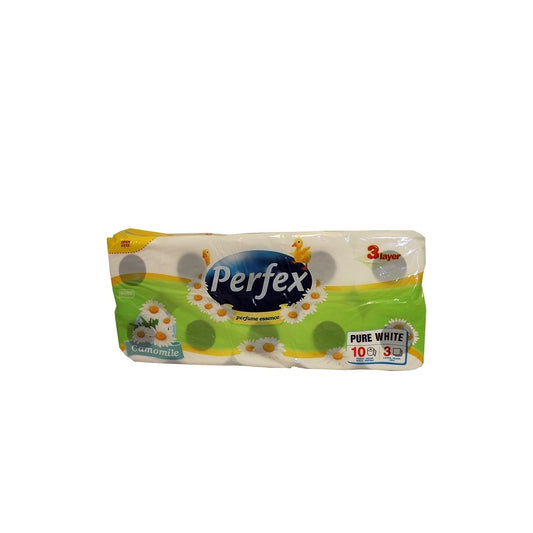 Toalettpapír 3 rétegű 120 lap/tekercs 10 tekercs/csomag Boni Perfex Parfüm Essence kamillás kép