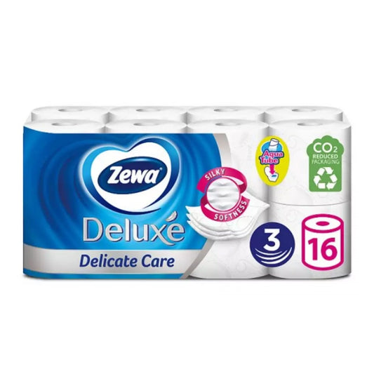 Toalettpapír 3 rétegű 100% cellulóz 16 tekercs/csomag Delicate Care Deluxe Zewa kép