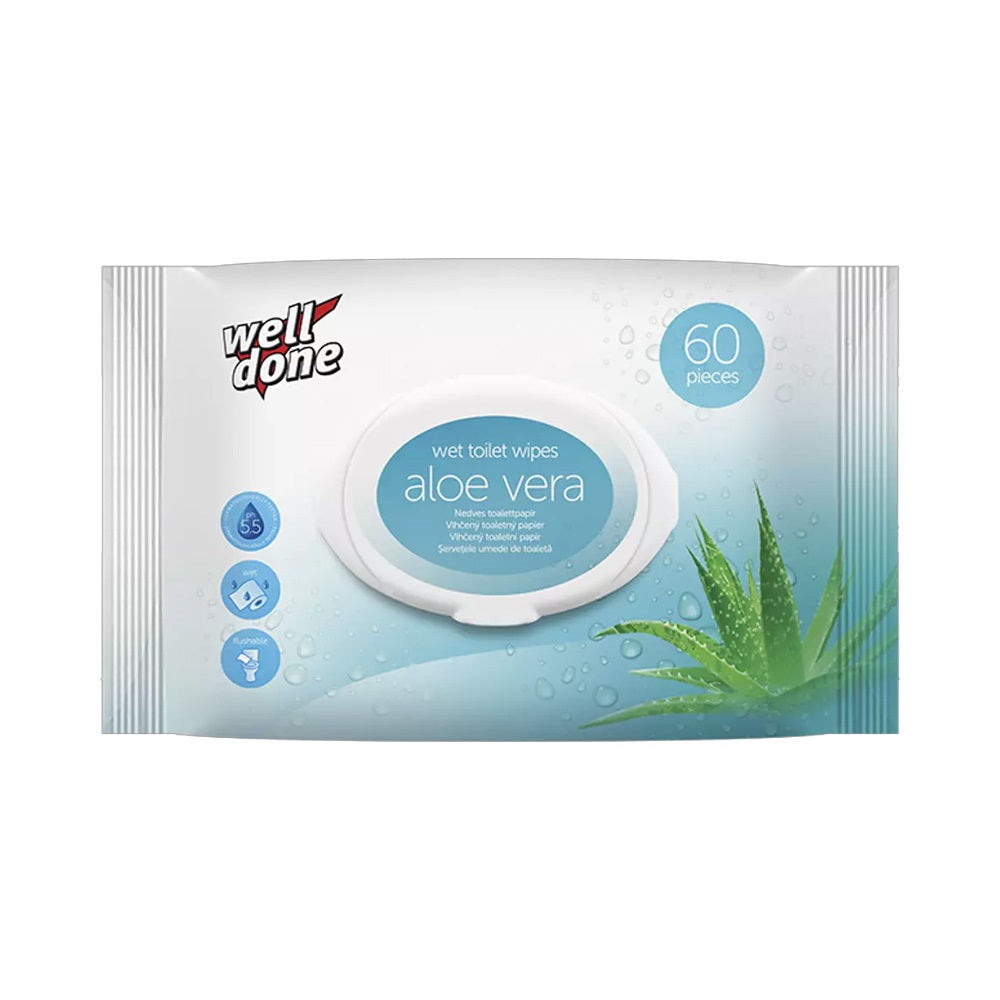 Toalettpapír nedves 60 lap/csomag Well Done Aloe Vera kép