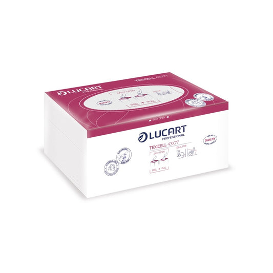 Törlőkendő 1 rétegű hajtott íves 100 lap/csomag Airtech 43x77 - 50 Gsm Lucart_853008B kép