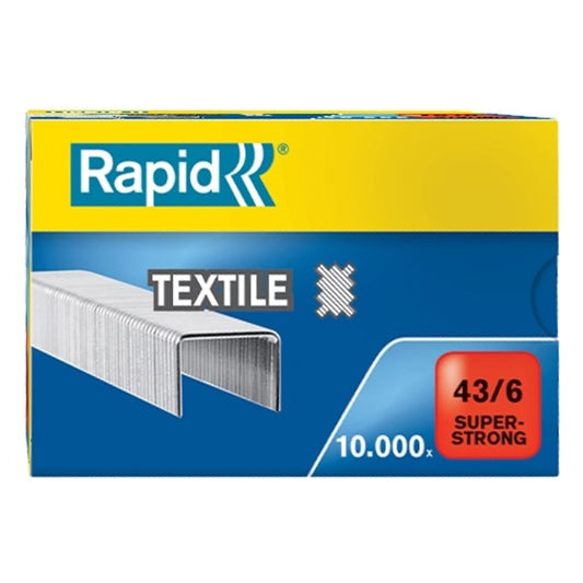 Tűzőkapocs RAPID Superstong 43/6 textil horganyzott 10000 darabos
