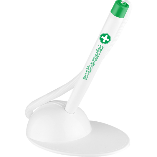 Ügyféltoll antibakteriális T-PEN Ico fehér/zöld test, írásszín kék kép