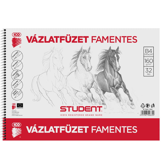 Vázlatfüzet B4, 160g. famentes Student kép
