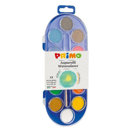Vízfesték PRIMO 30 mm ecsettel 12 darabos
