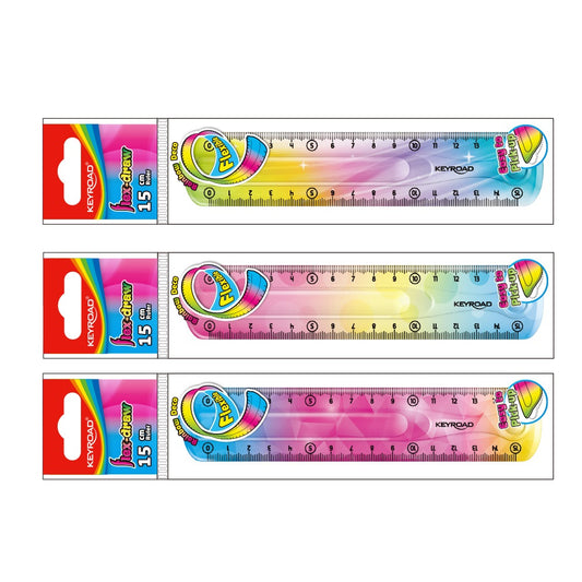 Vonalzó 15 cm, flexibilis Keyroad Flex Draw színátmenetes kép