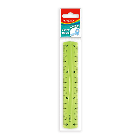 Vonalzó 15 cm, flexibilis Keyroad vegyes színek kép