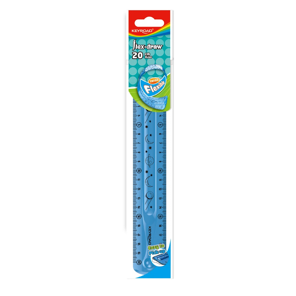 Vonalzó 20 cm, flexibilis Keyroad Flex Draw vegyes színek kép