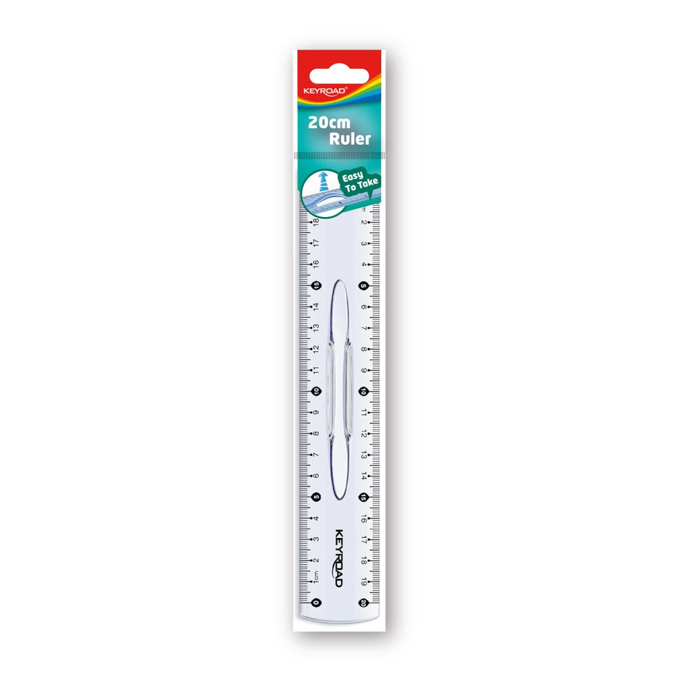 Vonalzó 20 cm, kétoldalt skálázott, fogantyús Keyroad kép