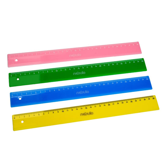 Vonalzó, 30 cm-es, vegyes színek, Nebulo kép