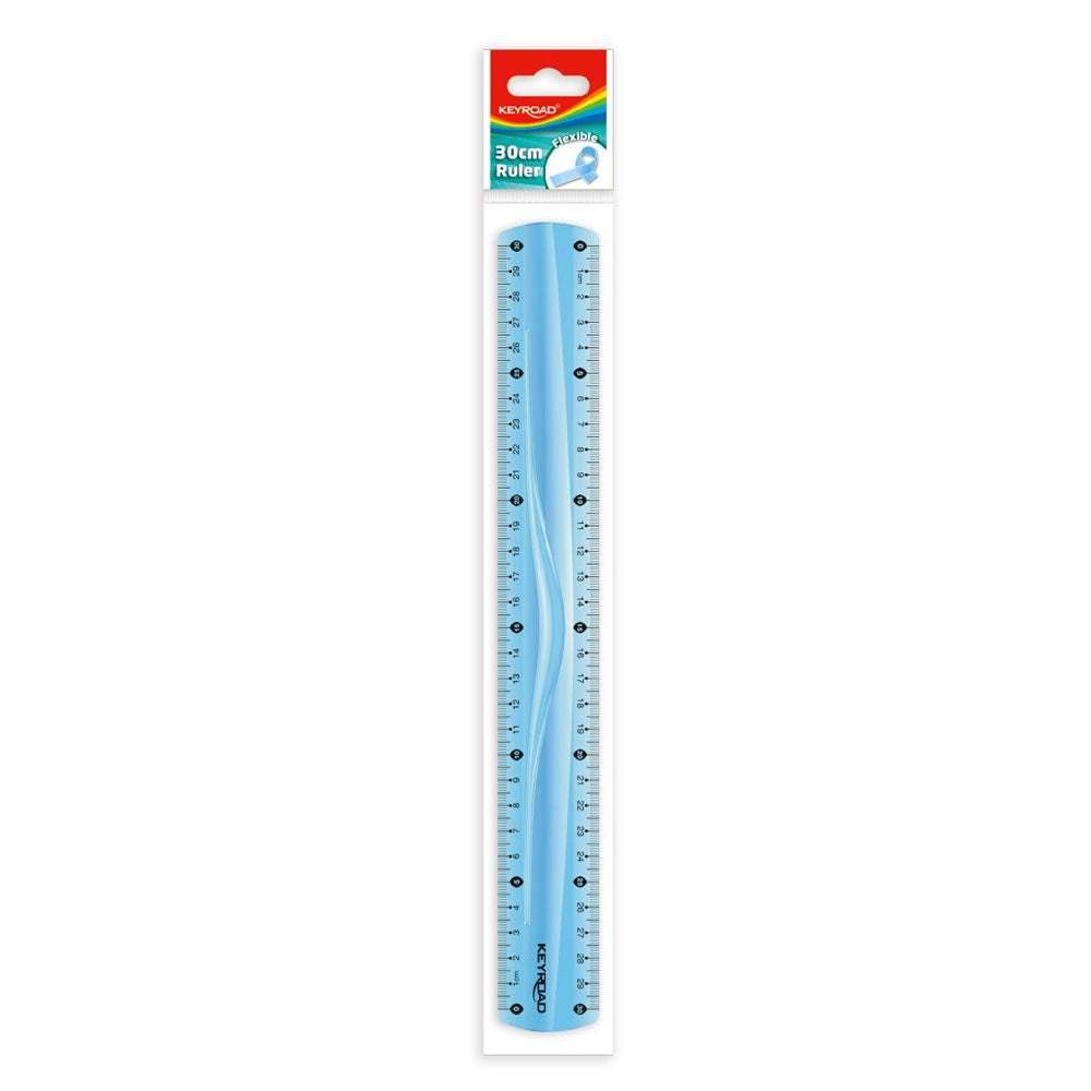 Vonalzó 30 cm, flexibilis Keyroad vegyes színek kép