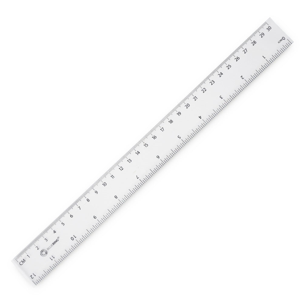 Vonalzó 30cm, kemény műanyag Bluering® kép
