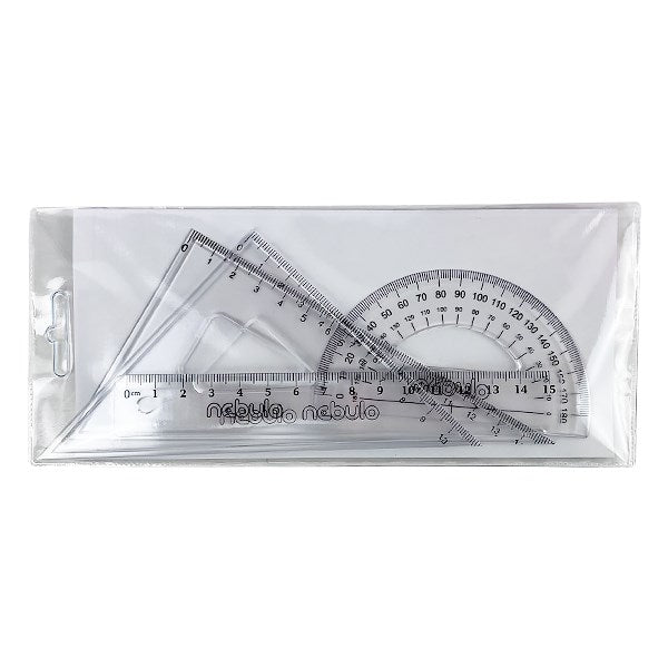 Vonalzókészlet NEBULO 15cm vonalzóval 4 darabos