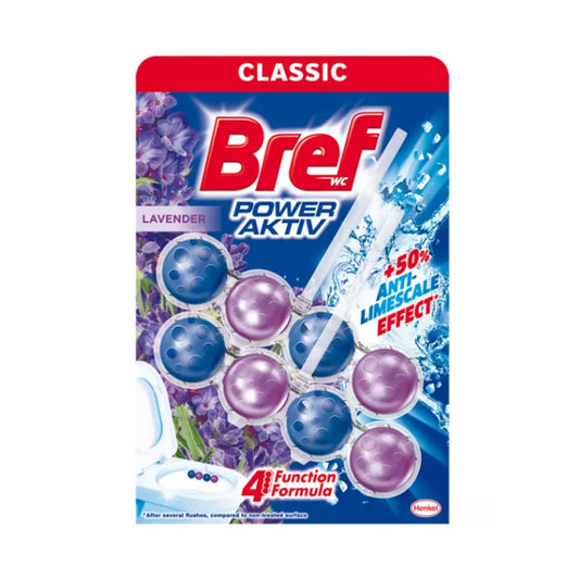 WC illatosító 2 x 50 g golyós Power Aktiv Bref Lavender Field kép