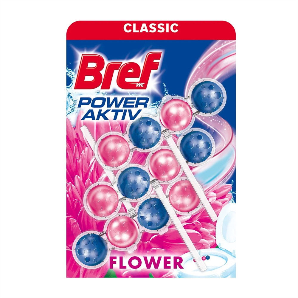 WC illatosító golyós 3 x 50 g Bref Power Aktiv Fresh Flower kép