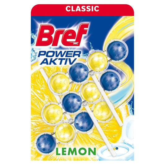 WC illatosító golyós 3 x 50 g Power Aktiv Bref Lemon kép