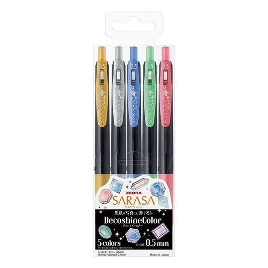 Zseléstoll készlet ZEBRA Sarasa Clip Vintage nyomógombos 0,5 mm 5 darabos dekor színek