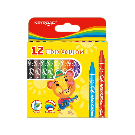 Zsírkréta készlet 8x90mm 12 db/bliszter Keyroad Wax Crayon vegyes színek kép