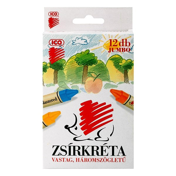 Zsírkréta ICO Süni Jumbo háromszögletű hegyezett 12 színű kép