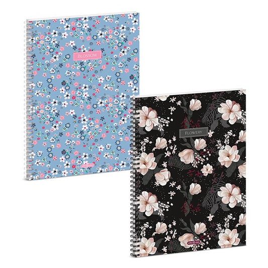 Spirálfüzet kockás ARS UNA Flowery A/4 60 lapos kép
