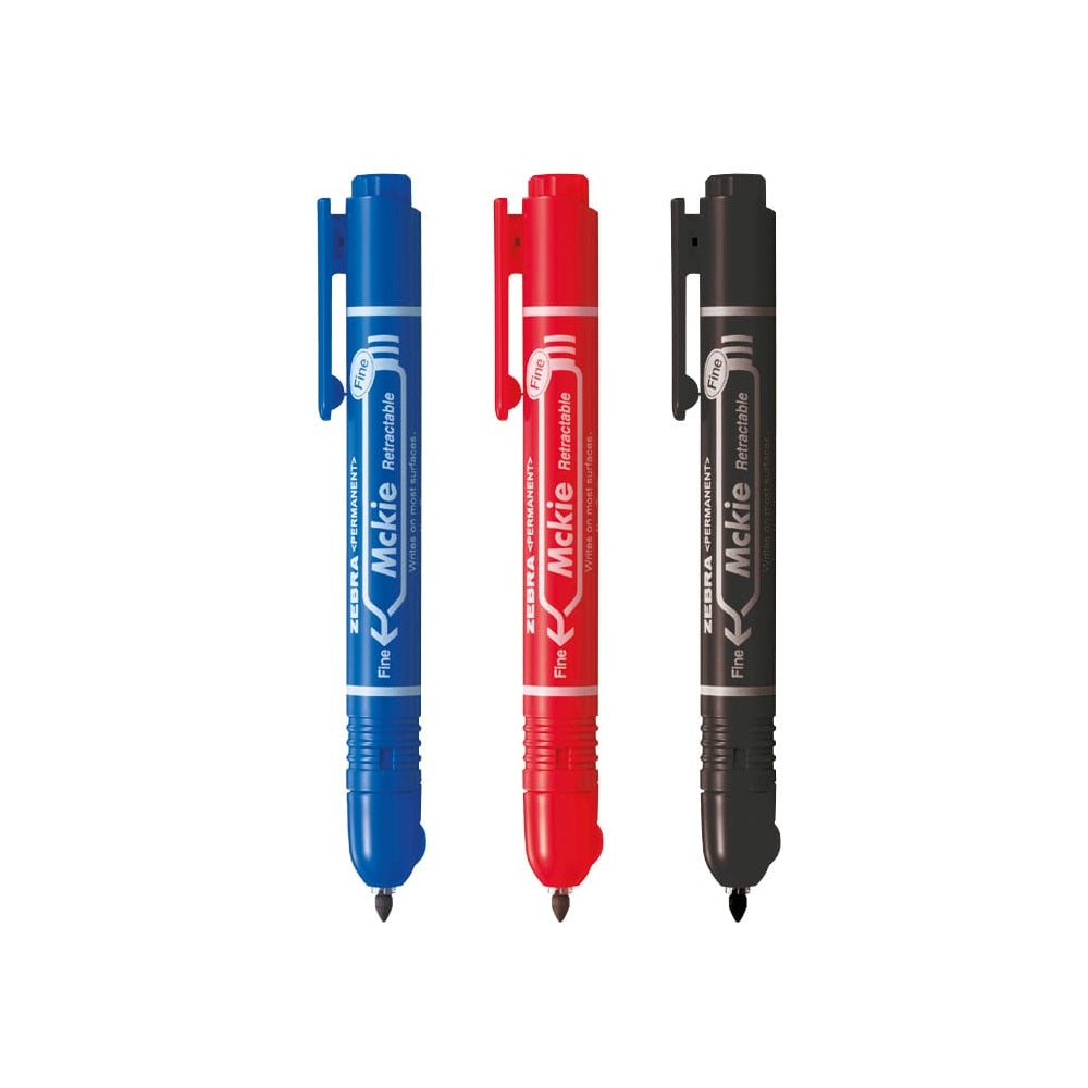 Alkoholos marker 1,3 mm, nyomógombos, Zebra Mckie Retractable írásszín fekete kép