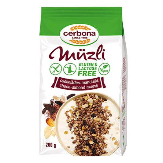 Müzli CERBONA csokoládés mandulás gluténmentes 200 g kép