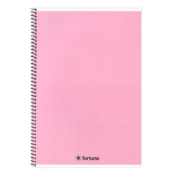 Spirálfüzet vonalas FORTUNA Monocolor A/5 70 lapos pasztell rózsaszín kép