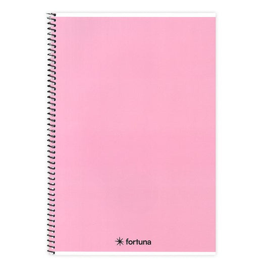 Spirálfüzet vonalas FORTUNA Monocolor A/5 70 lapos pasztell rózsaszín kép