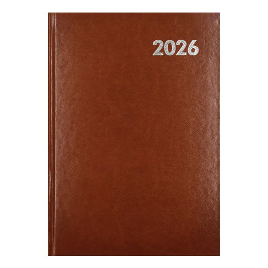 Határidőnapló ALISCA B/5 napi fehér lapos barna 2026. kép