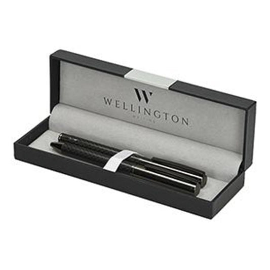 Golyóstoll készlet WELLINGTON Carbon golyóstoll + rollertoll antracit díszdobozban kép