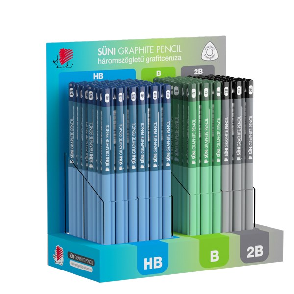 Grafitceruza display ICO Süni háromszög HB,B,2B dark pasztell 184 darabos kép