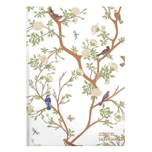 Határidőnapló LIZZY CARD B/6 napi keménytáblás Birds tree 2026. kép