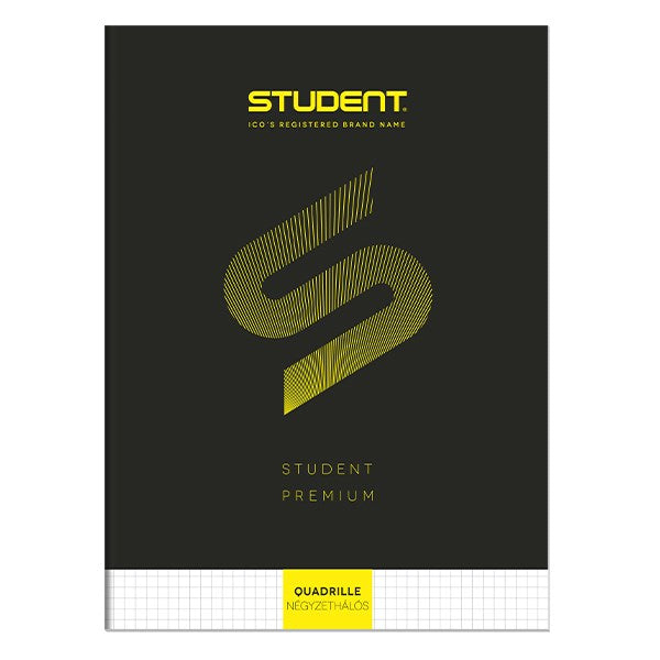 Füzet kockás ICO Student Black Prémium A/4 80 lapos kép