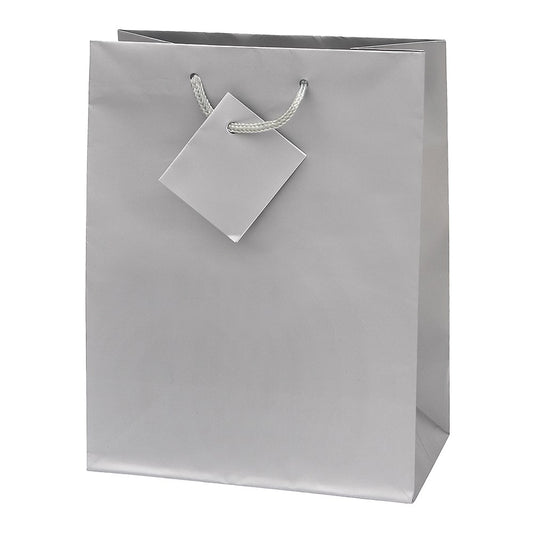 Dísztasak CREATIVE Special Simple S 11cm x 13cm x 6 cm egyszínű ezüst zsinórfüles kép